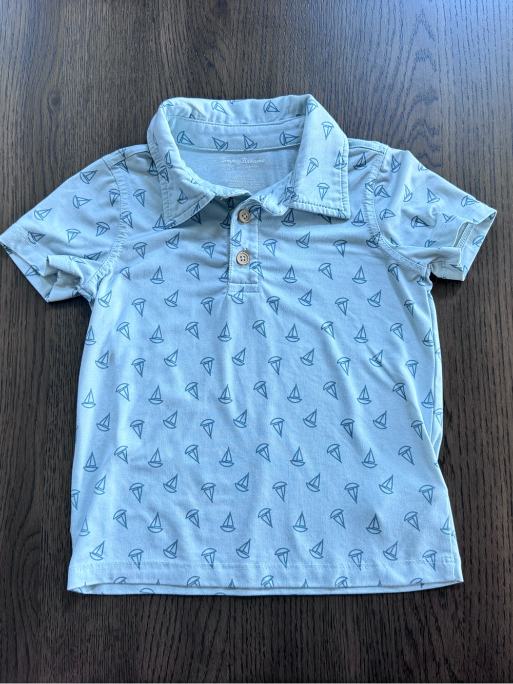 Tommy Bahama 5T Blue Boys' Polo Shirt with Sailboat Print
